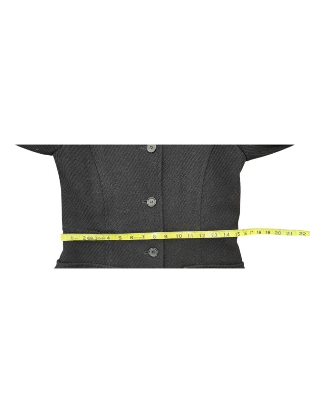 Theory Theory Black Wool Blend Textured Long Coat Women Petite P Double Breasted - Picture 15 of 16